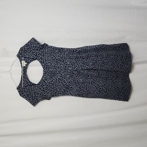 Anthropologie (Deletta) Womens Dress L Navy & Blue Floral